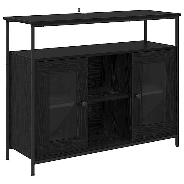 vidaXL Sideboard Schwarz Eichen-Optik 100 x 35 x 80 cm Holzwerkstoff 882817 günstig online kaufen