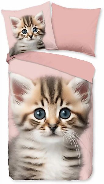 good morning Kinderbettwäsche »Meow«, Flanell, Biber, 135x200, Warm, Wendeo günstig online kaufen