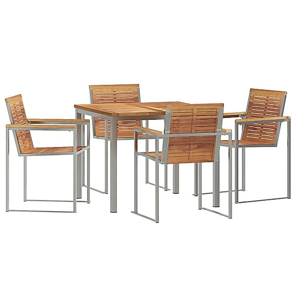 vidaXL 5-Teiliges Garten-Essset aus Massivem Teakholz 3334822 günstig online kaufen