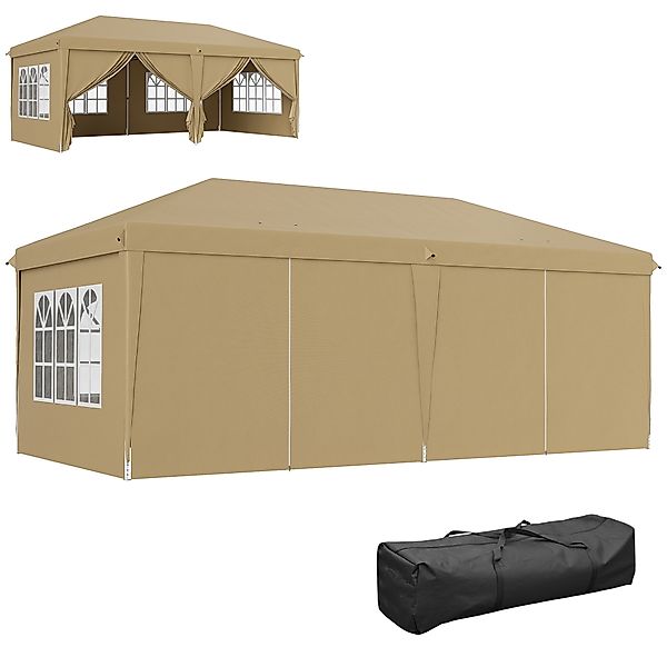 Outsunny Faltbarer Gartenpavillon 6 x 3 m Outdoor-Pavillon mit Popup-Barnum günstig online kaufen