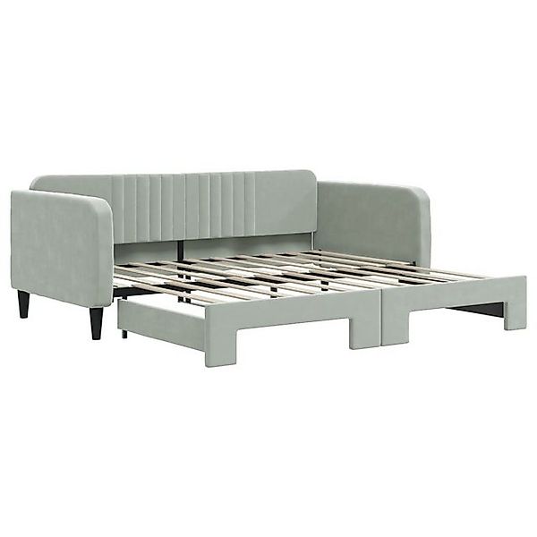 vidaXL Bett, Tagesbett Ausziehbar Hellgrau 90x190 cm Samt günstig online kaufen