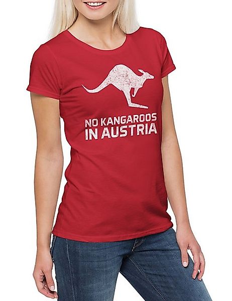 Urban Backwoods Print-Shirt No Kangaroos In Austria Damen T-Shirt Englischl günstig online kaufen