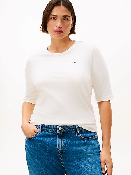 Tommy Hilfiger Curve Kurzarmshirt "CRV SLIM 5X2 RIB C-NK 1/2 SLV", in große günstig online kaufen