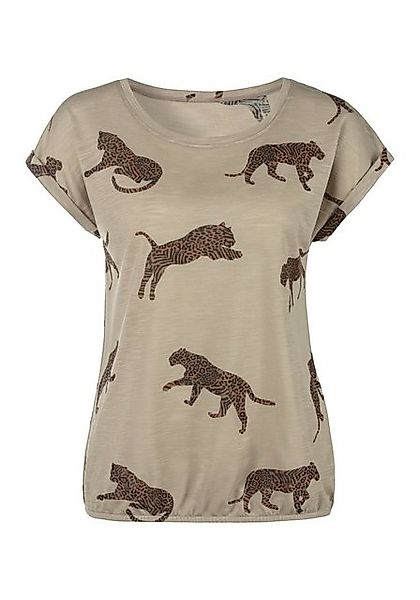 LASCANA Kurzarmshirt mit Leoparden-Motiv, Damen T-Shirt, lockere Passform, günstig online kaufen