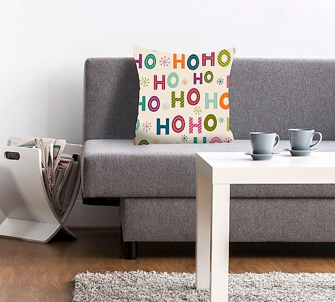 queence Dekokissen "HOHOHO" mit einem weihnachtlichen Schriftzug günstig online kaufen