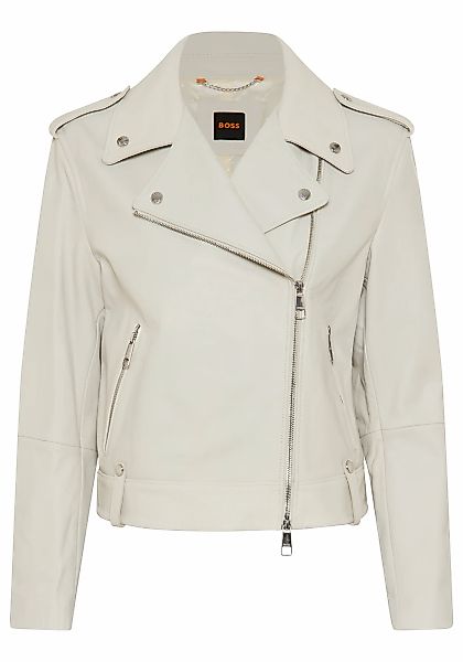BOSS ORANGE Lederjacke "Sandy Premium Damenmode" mit genarbter Struktur günstig online kaufen