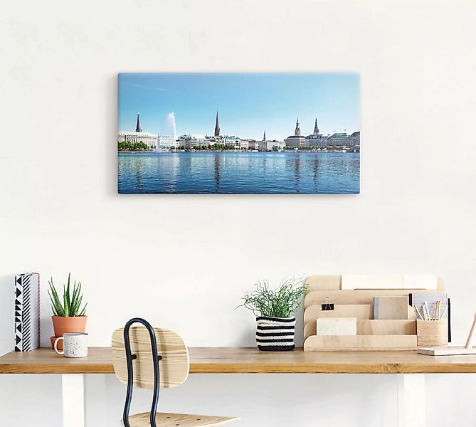 Artland Wandbild "Hamburg Alsterpanorama", Deutschland, (1 St.), als Leinwa günstig online kaufen