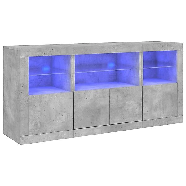 vidaXL Sideboard mit LED-Leuchten Betongrau 142,5x37x67 cm 3209068 günstig online kaufen