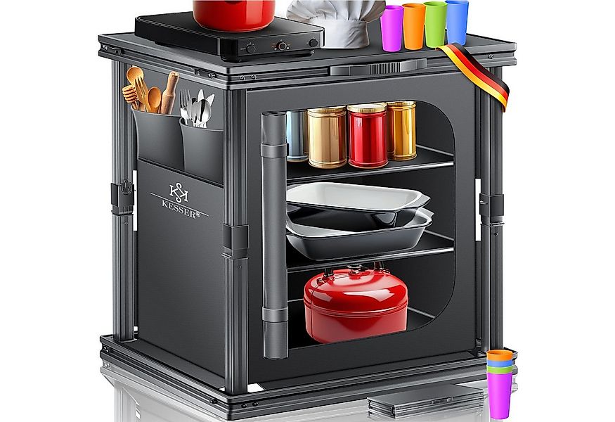 KESSER Campingschrank mit Aluminiumgestell Campingküche faltbar 60x80cm 3-F günstig online kaufen