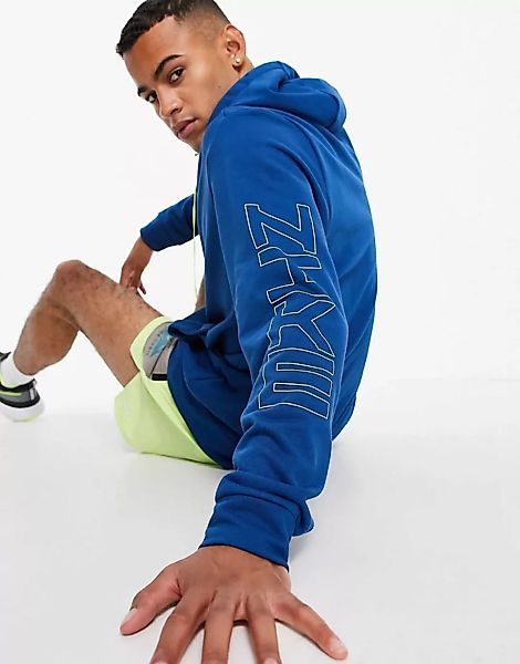 Nike Training – Sport Clash – Kapuzenjacke in Blau mit Reißverschluss günstig online kaufen