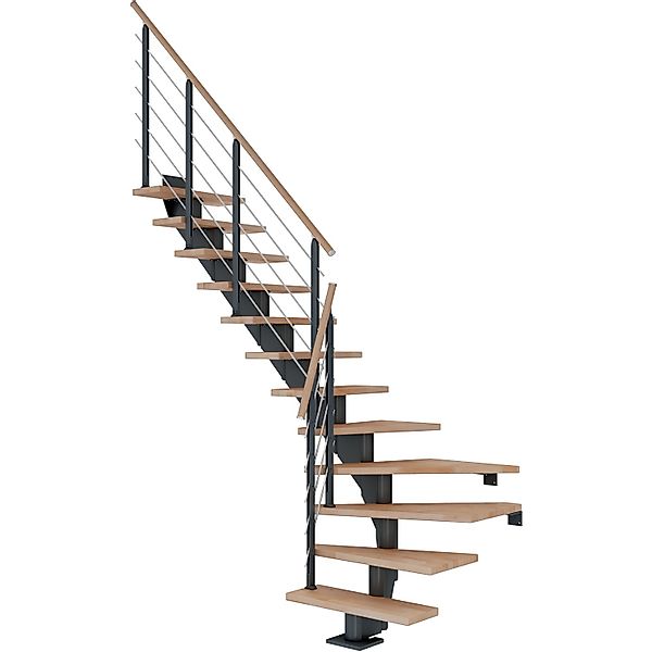 Dolle Mittelholmtreppe Hamburg Buche Anthrazit GH bis 322 cm 1/4gew. 85 cm günstig online kaufen