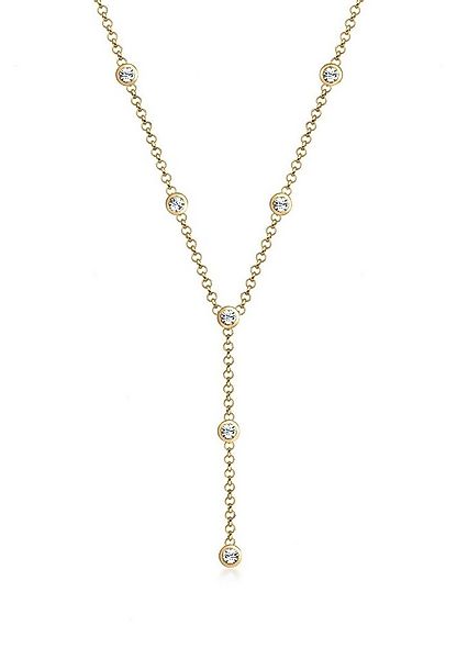 Elli Collierkettchen Y-Kette 925 Silber, mit Kristallen von Swarovski® günstig online kaufen