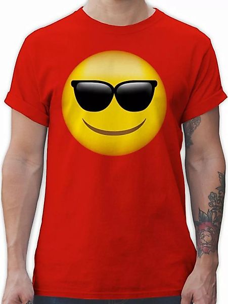Shirtracer T-Shirt Emoticon Sonnenbrille / Sommer Sonne Cartoon Manga Anime günstig online kaufen