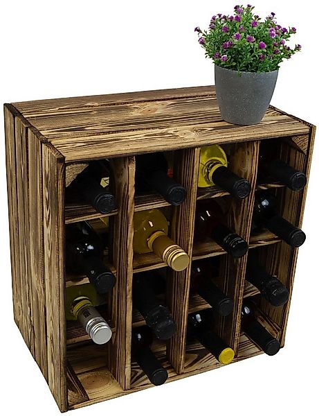 Kistenkolli Altes Land Allzweckkiste Geflammtes Weinregal 16er 40cmx40x27cm günstig online kaufen