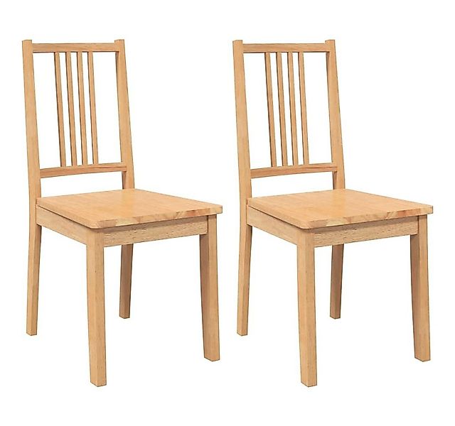 vidaXL Esszimmerstuhl Esszimmerstühle 2 Stk. Natur Massivholz Gummibaum (2 günstig online kaufen