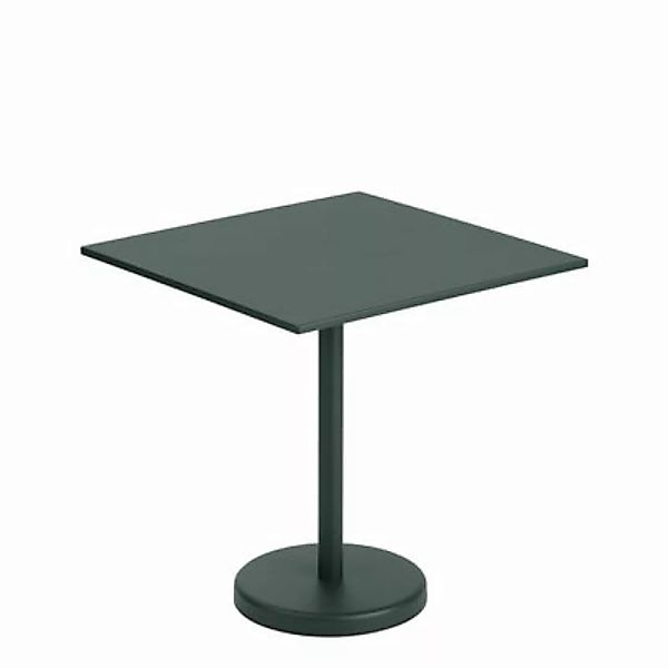 quadratischer Tisch Linear Café metall grün / 70 x 70 cm - Stahl - Muuto - günstig online kaufen