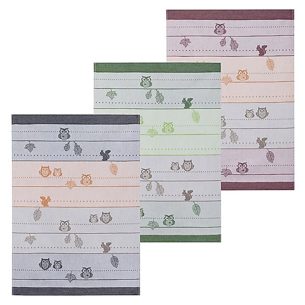 Kracht Geschirrtuch Eulen, (Set, 3-tlg., Set), günstig online kaufen