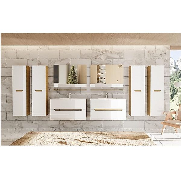 Faizee Möbel Badmöbel-Set Badmöbelset 90cm Hochglanz günstig online kaufen