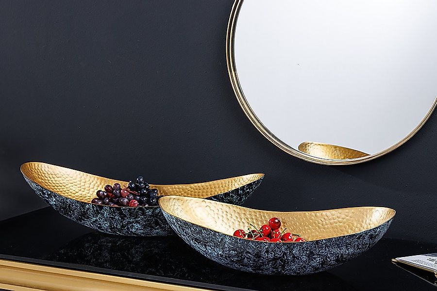 riess-ambiente Dekoschale ABSTRACT ORIENT 55cm gold (Set, 2 St), Wohnzimmer günstig online kaufen