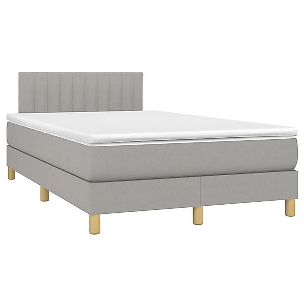 vidaXL Boxspringbett mit Matratze & LED Hellgrau 120x200 cm Stoff 3133861 günstig online kaufen