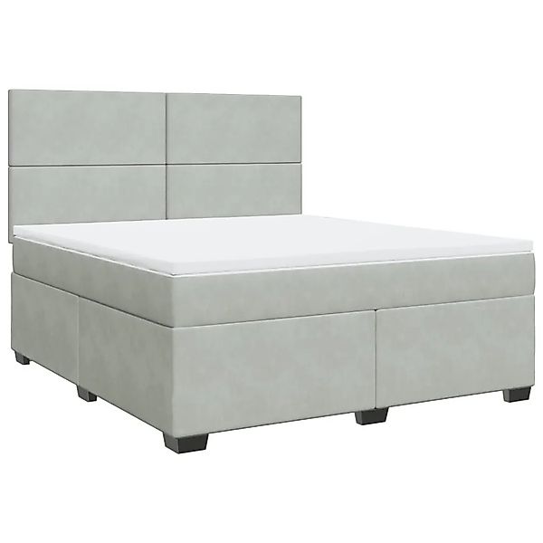 vidaXL Boxspringbett mit Matratze Hellgrau 180x200 cm Samt 3290972 günstig online kaufen