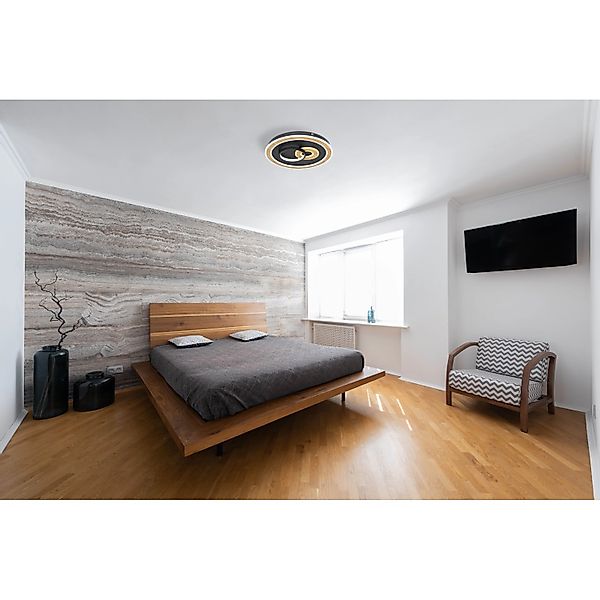 Globo LED-Deckenleuchte Chessy 1-flammig Schwarz matt 400 x 65 mm günstig online kaufen