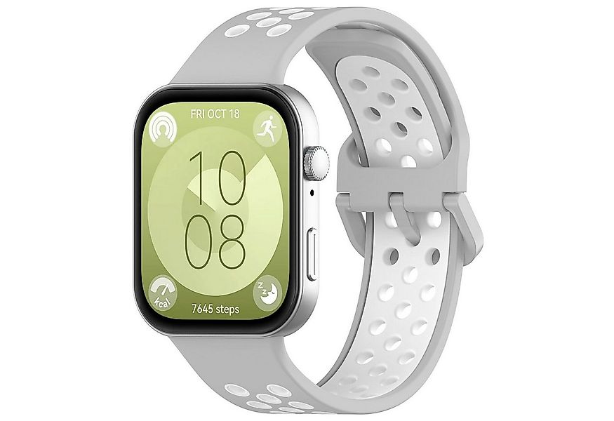 Wigento Smartwatch-Armband Für Huawei Watch Fit 4 / 4 Pro / 3 Two Color Sil günstig online kaufen