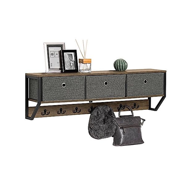 SoBuy Wandgarderobe FHK26, Flurgarderobe Kleiderhaken Hängeregal mit 3 Körb günstig online kaufen