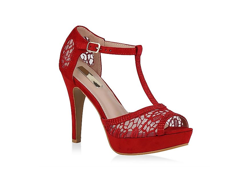 VAN HILL 79020 Plateausandaletten Damen Plateausandaletten Spitze T-Strap S günstig online kaufen