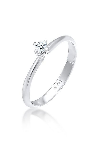 Elli DIAMONDS Diamantring Ring Solitär Diamant (0.11 ct) Klassik 925 Silber günstig online kaufen