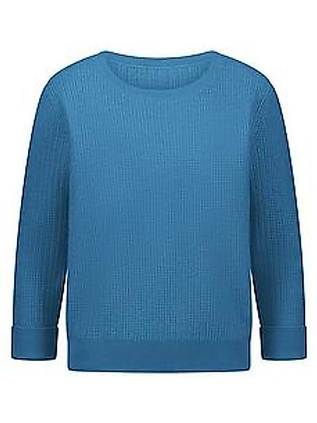 Rundhals-Pullover aus 100% Kaschmir Peter Hahn blau günstig online kaufen