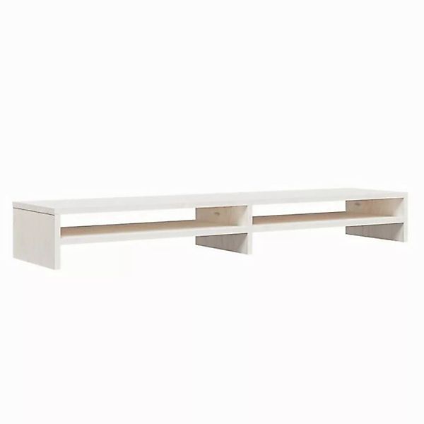 vidaXL TV-Schrank Monitorständer Weiß 100x24x13 cm Massivholz Kiefer TV-Kon günstig online kaufen