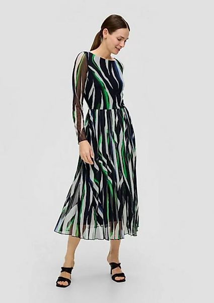 s.Oliver BLACK LABEL Maxikleid Mesh-Kleid mit Plisseefalten günstig online kaufen