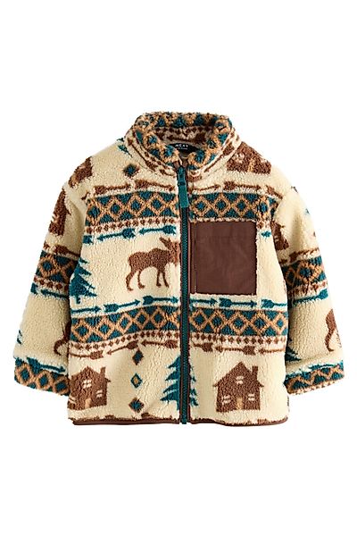 Next Fleecejacke Gemusterte Fleecejacke mit Reißverschluss günstig online kaufen