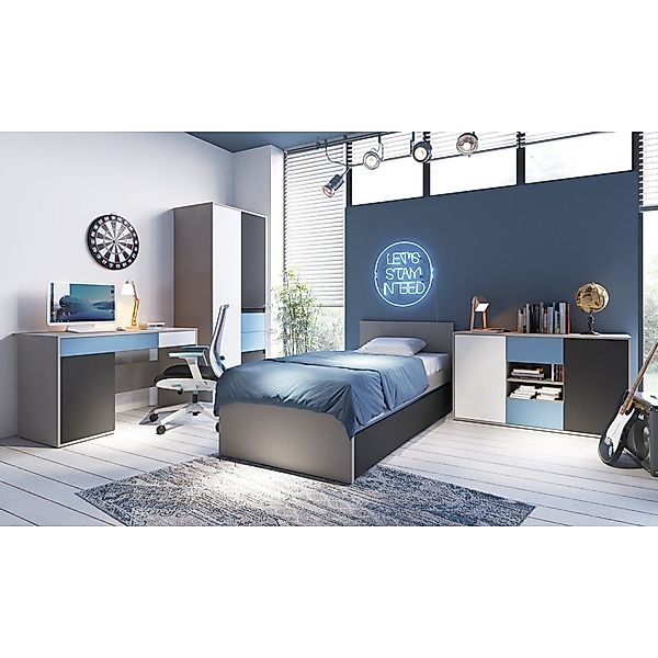 Lomadox Jugendzimmer-Set LIIVA-129, (Sparset, 5-tlg), Grau günstig online kaufen