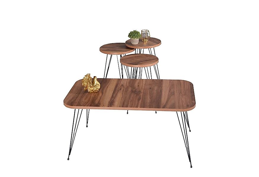 Jungengel Couchtisch Wohnzimmer Set 4-teilig Holzoptik Beistelltisch Satzti günstig online kaufen