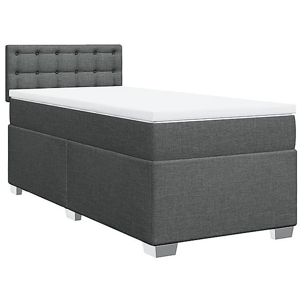 vidaXL Bett Boxspringbett mit Matratze Dunkelgrau 100x200 cm Stoff günstig online kaufen