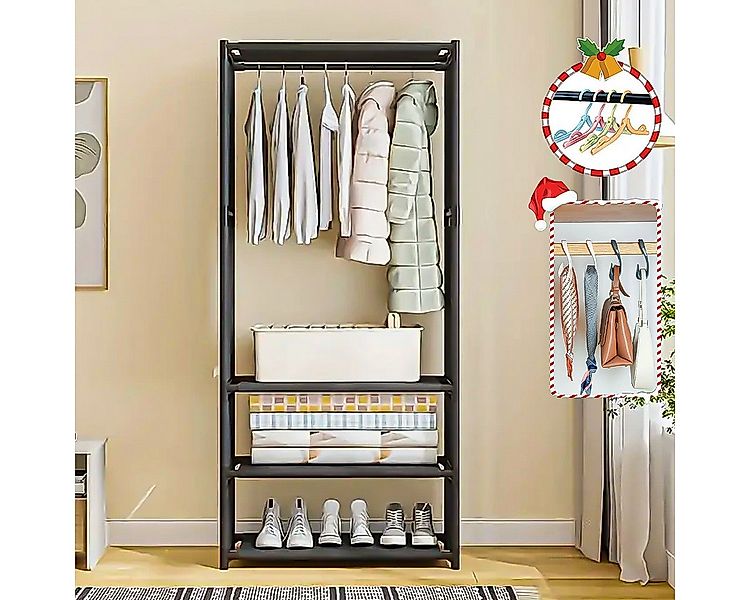 Keyura Kleiderständer Stoff Kleiderschrank schwarz 170 cm,Faltschrank schma günstig online kaufen