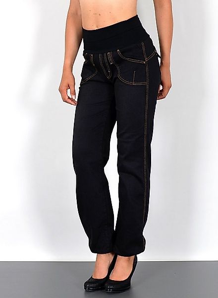 ESRA Pumphose Damen Jeanshose Pumphose hohe Leibhöhe Baggy Jeans High Waist günstig online kaufen
