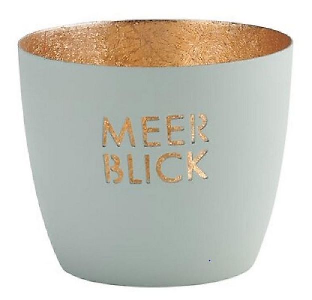 Giftcompany Windlicht Windlicht Madras Meerblick Pastellblau Gold günstig online kaufen