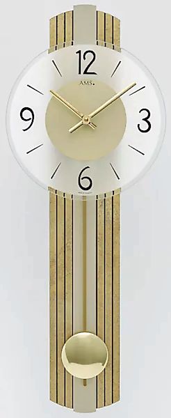 AMS Pendelwanduhr »W7487«, Quarzuhr,Holzgehäuse,Esszimmer,Wohnzimmer,Made i günstig online kaufen