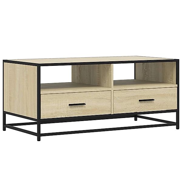 vidaXL Couchtisch Sonoma-Eiche 100x50x45 cm Holzwerkstoff und Metall 848785 günstig online kaufen