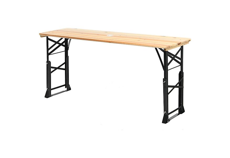 COSTWAY Gartentisch, Biertisch klappbar & höhenverstellbar, Holz & Metall günstig online kaufen