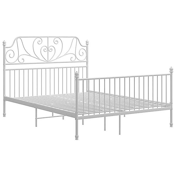 vidaXL Bettgestell Bettgestell Weiß Metall 140x200 cm Bett Bettrahmen Bettg günstig online kaufen