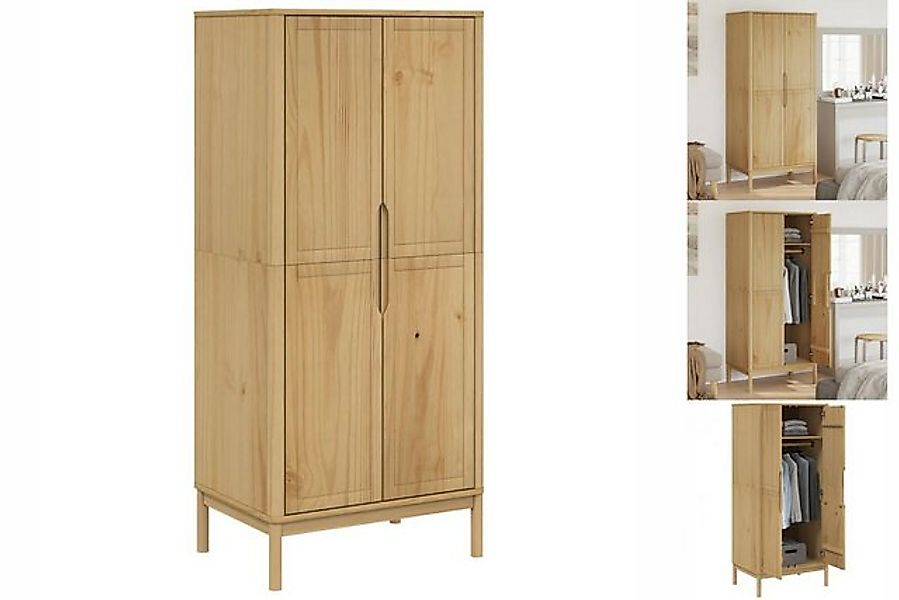 vidaXL Kleiderschrank Kleiderschrank FLORO Wachsbraun 77x53x171 cm Massivho günstig online kaufen