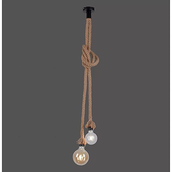Just Light. Pendellampe Rope 2-flammig Schwarz günstig online kaufen