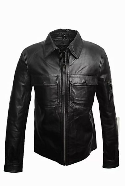 Be Noble Lederjacke Cool Man Lässige Lederjacke mit Brusttaschen aus weiche günstig online kaufen