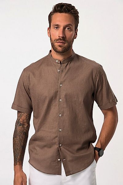JP1880 Kurzarmhemd Hemd Halbarm Leinenmix Stehkragen Modern Fit günstig online kaufen