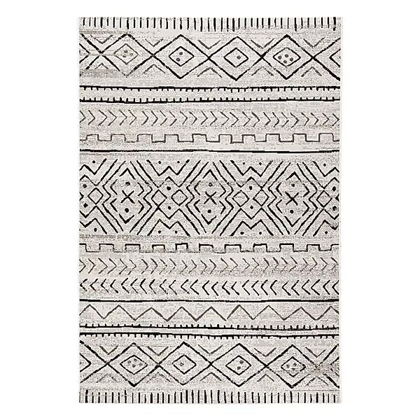 KARAT Outdoorteppich Aztec Gemütlicher Außenteppich Grau 160 x 230 cm günstig online kaufen