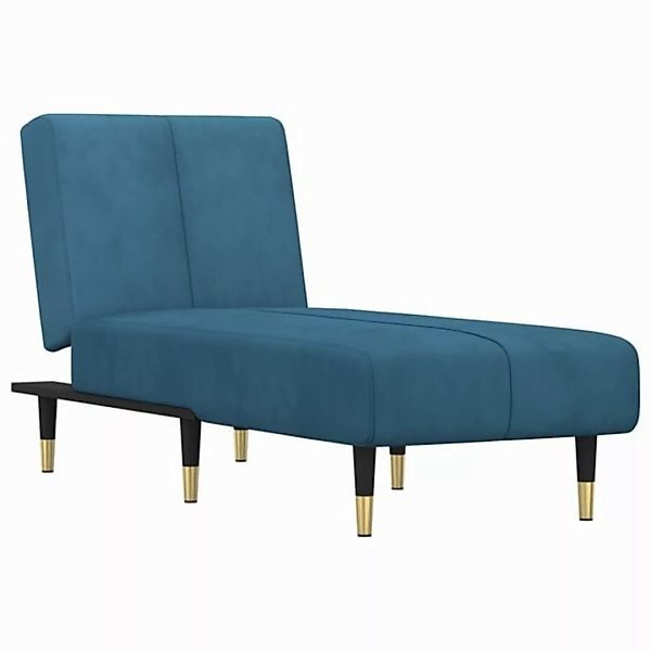 vidaXL Chaiselongue Chaiselongue Blau Samt, 1 Teile günstig online kaufen